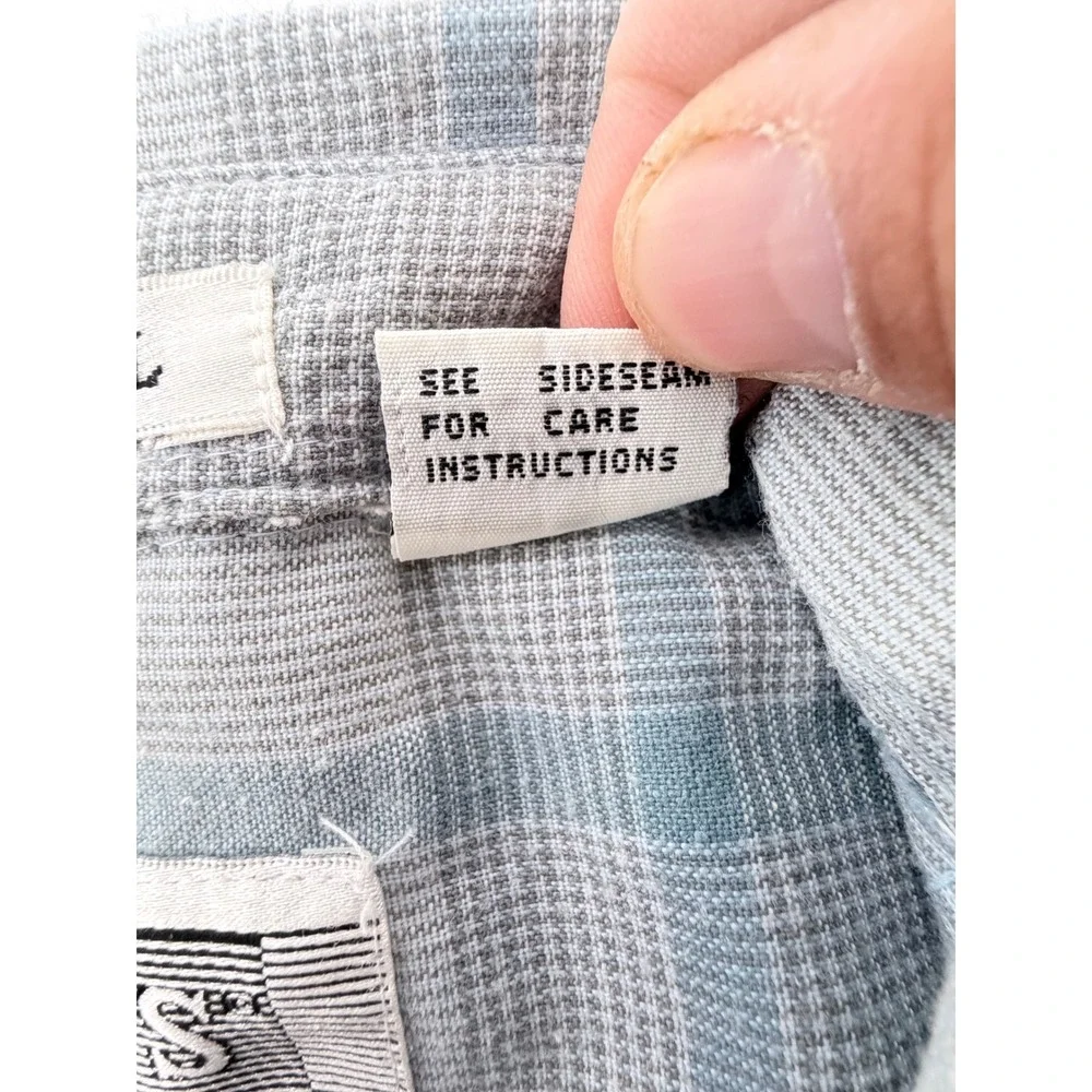 Levi's Silver Tab Button Down Shirt Mens Large Blue Plaid Vintage 90s